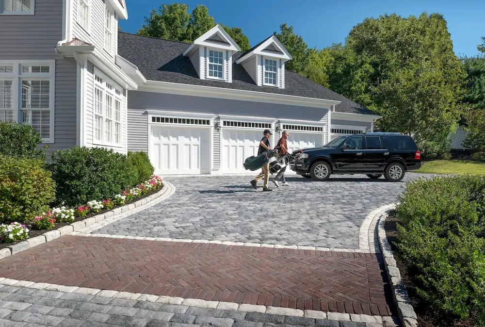Before and after paver driveway transformation by BBP Pavers in Orinda, CA